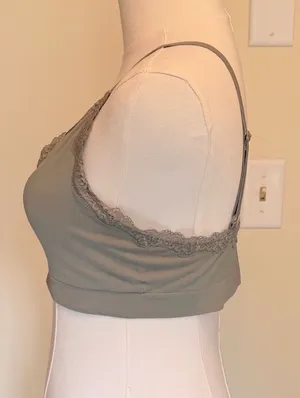 H&M green lace trimmed unlined bralette thumbnail 6