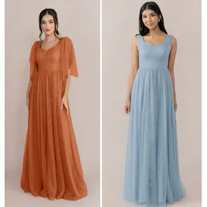 Revelry Madeline Rust Tulle Maxi Dress Orange Size 10 thumbnail 2