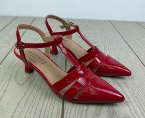 Journee Collection Women's Jazlynn T Strap Kitten Heel Dress Pumps 7.5M Red $95 thumbnail 1