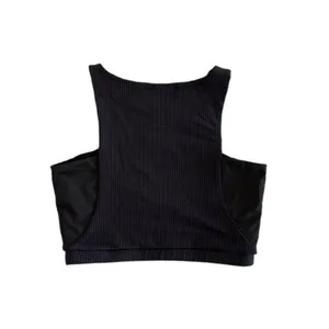 Solow X Daniella Clarke Black‎ Mesh Panel Crop Top Athleisure Streetwear Small thumbnail 5