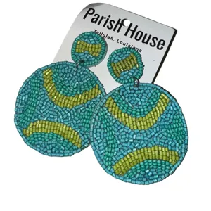 Beaded Earrings disco Blue thumbnail 2