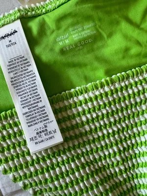 {Aerie} Brand New Crinkle Stripe Cheekiest Tie Bikini Bottoms thumbnail 10