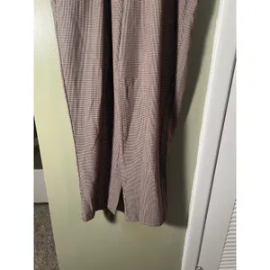 A New Day Womens Sz 6 Wide Leg Dress Pant Trousers Pleated Houndstooth Cream Tan thumbnail 3