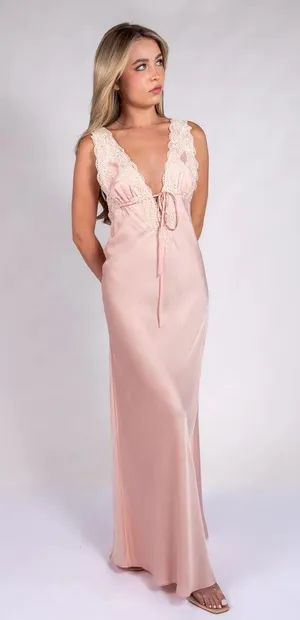 Revolve Rumored venice pink lace maxi dress. Size Medium thumbnail 1