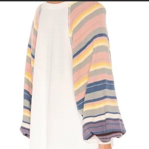Free People Rainbow Dreams Waffle Knit Thermal Balloon Long Sleeve Top Womens thumbnail 3