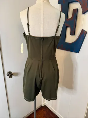Altar'd State Olive Green Spaghetti Strap wrap romper Sz L NWT thumbnail 3