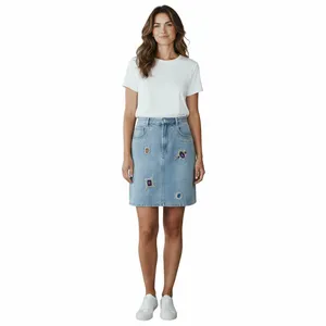 Cedars Embellished Denim Skirt; Y2K-era embellished denim skirt; Size 10 thumbnail 2