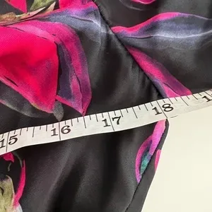 DELFI Collective Floral Ruched Maxi‎ Dress Front Slit Small Wedding Guest thumbnail 9