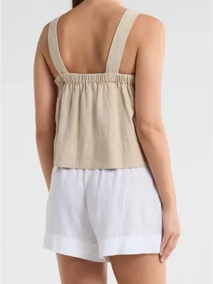 NWT Madewell Linen Blend Tank Natural Beige Medium thumbnail 2