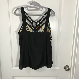Bisou Bisou Multicolor Print Sleeveless Shirt Blose Top XL EUC thumbnail 2