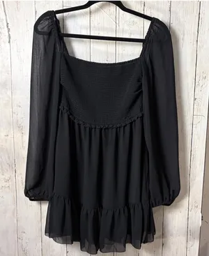 Wilfred Black Smocked Long Sleeve Dress thumbnail 1