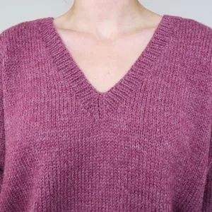 Vintage 80s Maroon V Neck Sweater Red Size M thumbnail 5