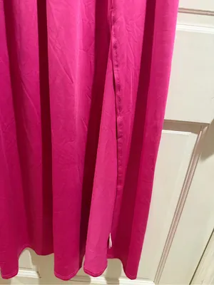 NWOT Bright Fuchsia One-Shoulder Maxi Dress 2XL thumbnail 4