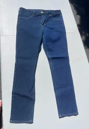 H&M Two-Tone Dark Blue Straight Leg Jeans thumbnail 1