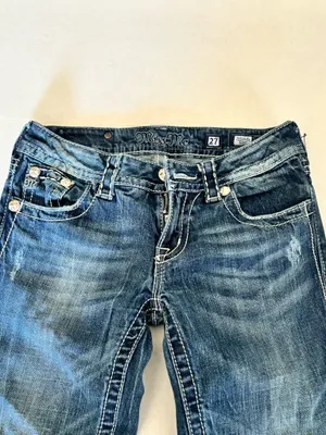 Miss Me Bootcut Jeans Size 27 Studded Pocket Medium Wash thumbnail 11