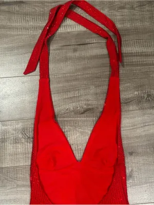 Meshki Seina Vermillion diamente halter mini dress thumbnail 12