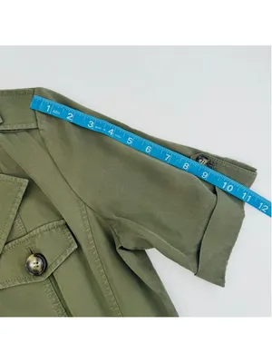 Tahari Olive Midi Shirt Dress Size 6 Military Inspired thumbnail 9