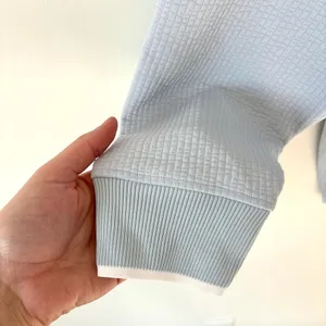 Lululemon Textured Long-Sleeve Polo Shirt Starch Blue White Athleisure Preppy thumbnail 7
