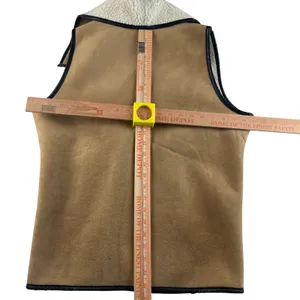 Cowgirl Justice Womens XL Faux Suede Sherpa Lined Vest‎ Tan Western Shawl Collar thumbnail 6