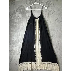 Natural Life Gauze Heart Tie Dye Maxi Dress Black White Sleeveless XS/S Boho thumbnail 3