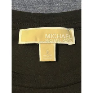 Michael‎ Kors Black Ruched Side Drawstring T-Shirt Dress MK Logo thumbnail 9