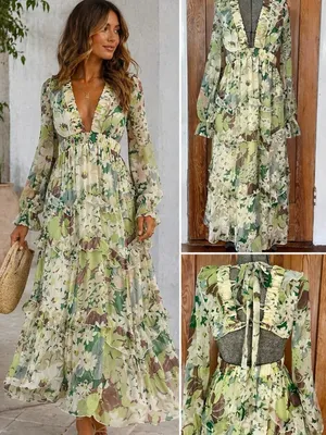 NWT ASOS DESIGN Tiered Ruffle Floral Strappy Lace Up Back Midi Dress ~ 6💛 thumbnail 2