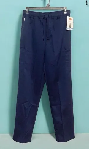 Hanes Scrub Pants Womens Size M Navy Blue Straight Leg Cargo Drawstring NWT thumbnail 1