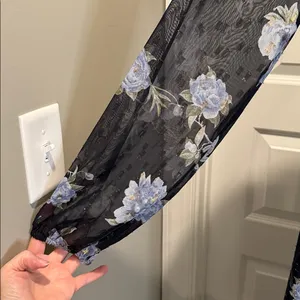 Betsy & Adam Floral Maxi Dress Navy‎ Blue Size 2 NWT Wedding Guest thumbnail 4