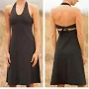 Dress XL Patagonia active halter knee length open tie back black stretch thumbnail 5