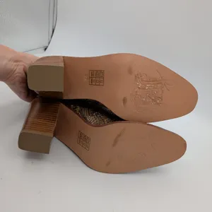Free People Barclay Western Bootie Snakeskin Leather Block Heel Brown Tan 39 8.5 thumbnail 6