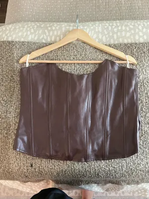 Brown Leather Corset Size L thumbnail 4