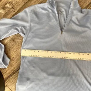 Patagonia Capilene Quarter Zip Neck light Blue Base Layer Long Sleeve Medium #79 thumbnail 7