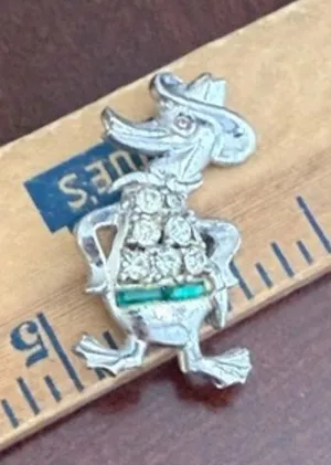 Vintage Silver Tone Duck Brooch thumbnail 1