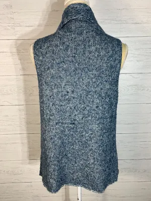 J.Jill Multi Blue Knit Open Front Draped Vest Sleeveless Sweater Xs thumbnail 4