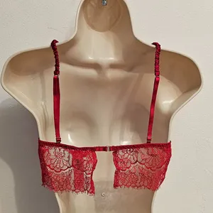 Lace Longline Bralette Red Women's Size L 11207908 thumbnail 4