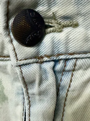 Free People |EUC 100% Cotton Boho Olive Camo Studded Distressed Denim Shorts (27 thumbnail 10