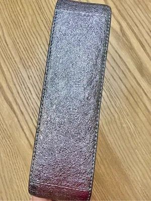 Michael Kors Pouchette Wrislet Gunmetal Metallic Leather Silver Chain Strap thumbnail 9