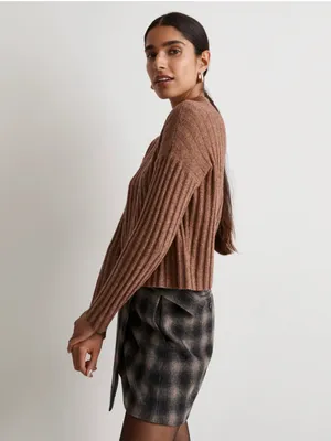 MADEWELL Levi Mock Neck Wool Long Sleeve Crop Sweater Pullover Top thumbnail 3