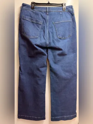 J. Crew High rise trouser wide leg jeans size 33denim cotton women thumbnail 5