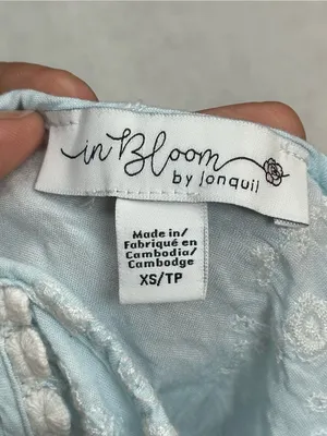 In Bloom by Jonquil Blue Embroidered Boho Camisole Tank Top XS thumbnail 6