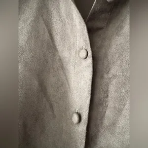 Zara Green Faux Suede Button‎ Down Shirt Shacket thumbnail 4