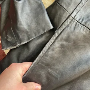 90s oversized genuine lambskin longline leather coat jacket black buttery thumbnail 7