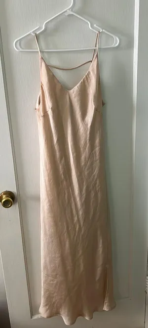 Silk Dress Tan Size M thumbnail 1