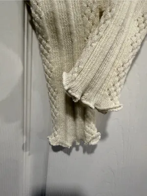 NWT Aeropostale Size XS Ivory Pointelle Knit Cropped Stretch Lace Cardigan Y2K thumbnail 5
