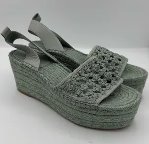 Tory Burch Adey Woven Jute Platform Espadrille Sandals mint green resortwear thumbnail 1