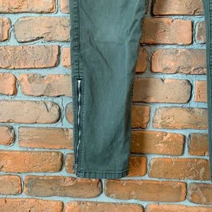 GAP Womens 8 Khakis Olive Green Skinny‎ Mini Ankle Zip Chino Pants Jeans Stretch thumbnail 2
