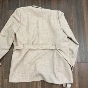 Pendleton Cityscape Wool Blazer Beige Tan Open Front Made in USA Size 14 NEW thumbnail 10