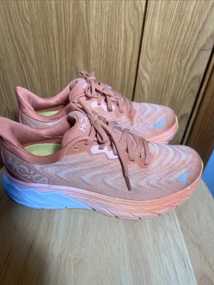 Hoka Women's Coral/Yellow Athletic Running Shoes thumbnail 2