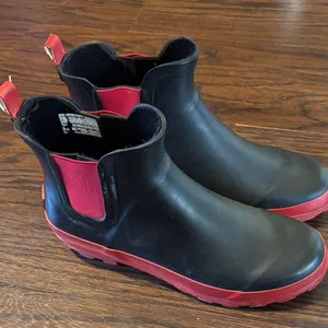 Stylish Black and Red Women's Winter Rain Boots thumbnail 1