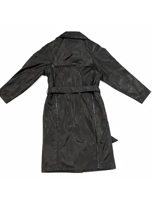 Vintage MALJUT Sportswear Long Coat M Black Cyberpunk 90s Trench Unisex thumbnail 3